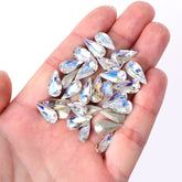 Moonlight Teardrop Shape High Quality Glass Pointed Back Fancy Rhinestones WholesaleRhinestone